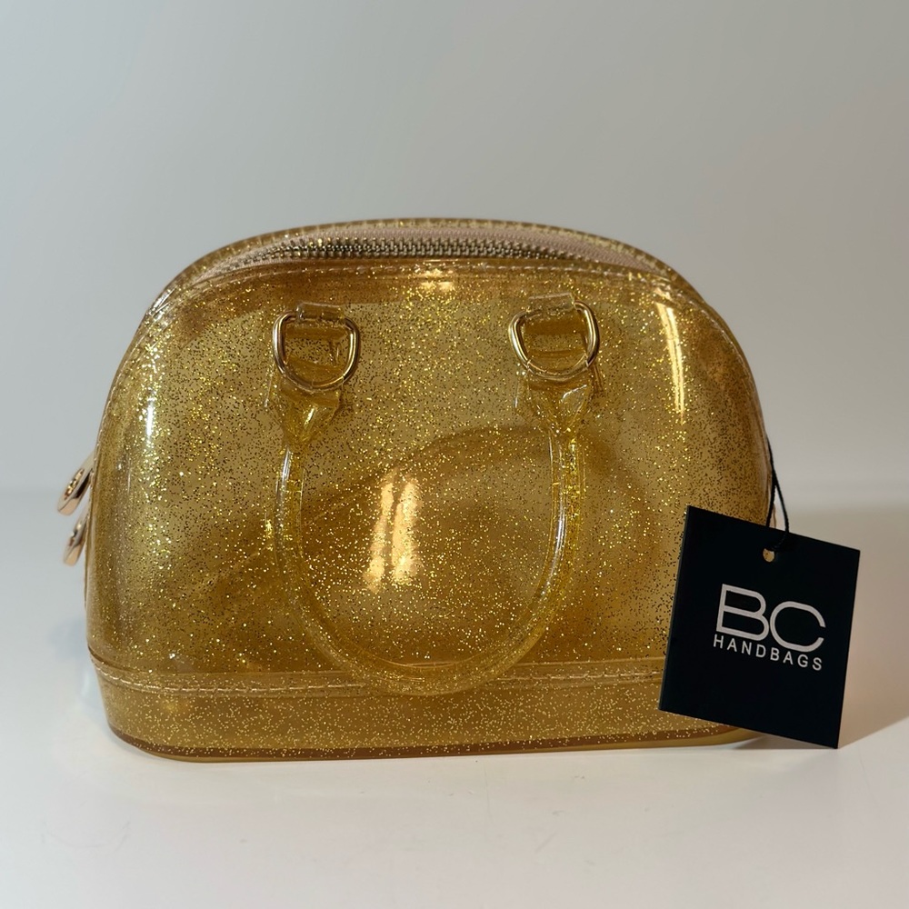 BC Handbags 2329CL Clear Jelly Mini Bag Gold